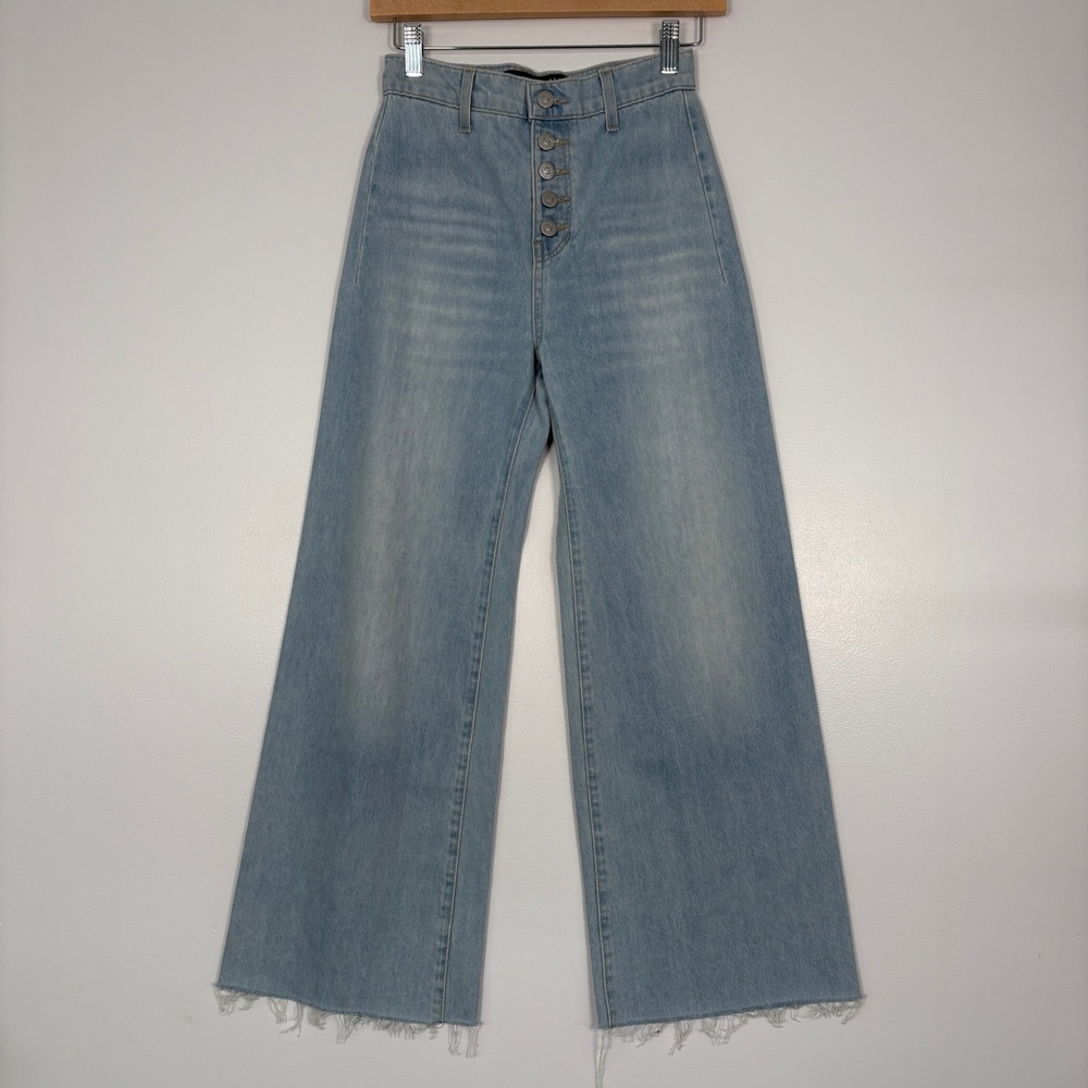 Veronica‎ Beard Women Jeans 24 Blue Grant Wide Leg Extra High Rise Button Fly